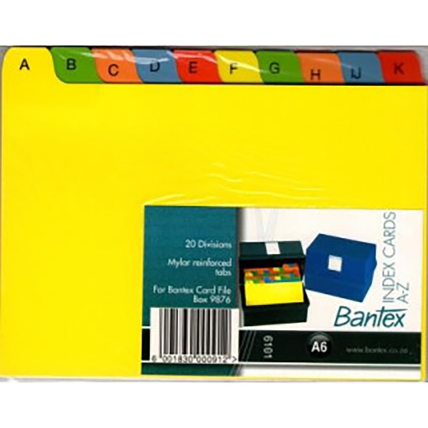 Bantex A6 Card File Box Index A–Z Colour 20 Pack - Image 1