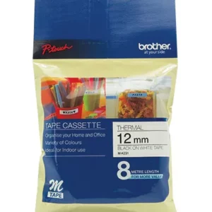 Brother Non-laminated Mk Tapes Black ON White 12mmx8m - Image 2
