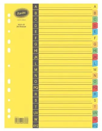 Bantex Manila Board Indices A4