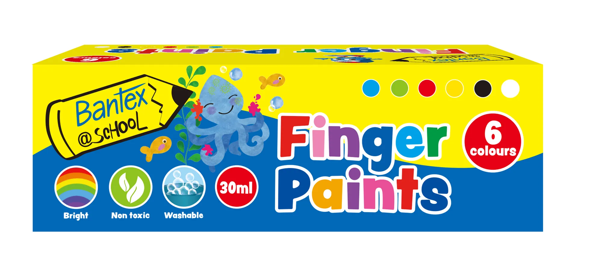 Bantex Finger Paint 30ml Assorted - Image 1