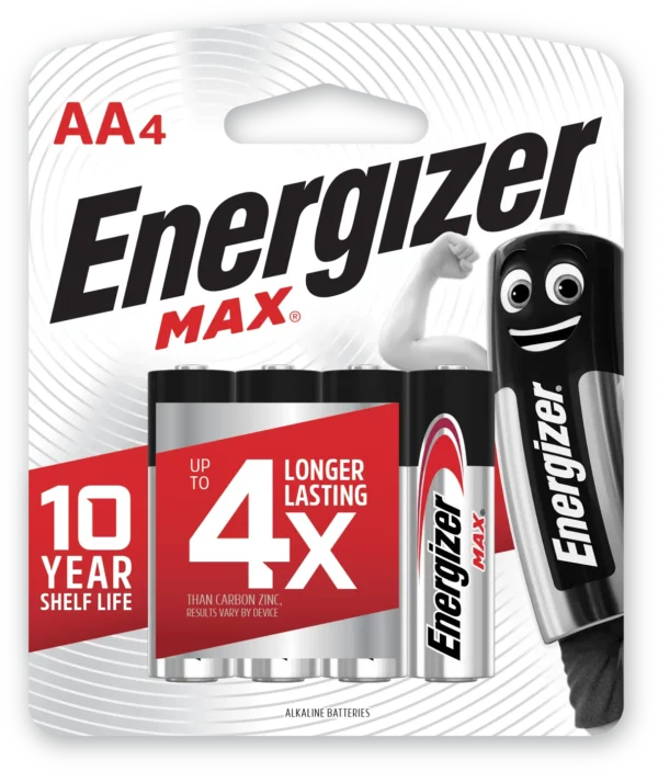Energizer Max Alkaline Batteries AA - 4 Pack