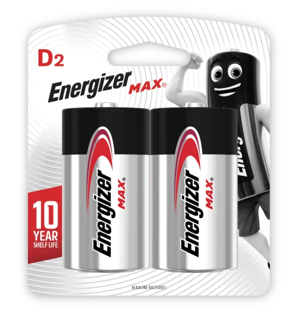 Energizer Max Alkaline Batteries D 2Pk