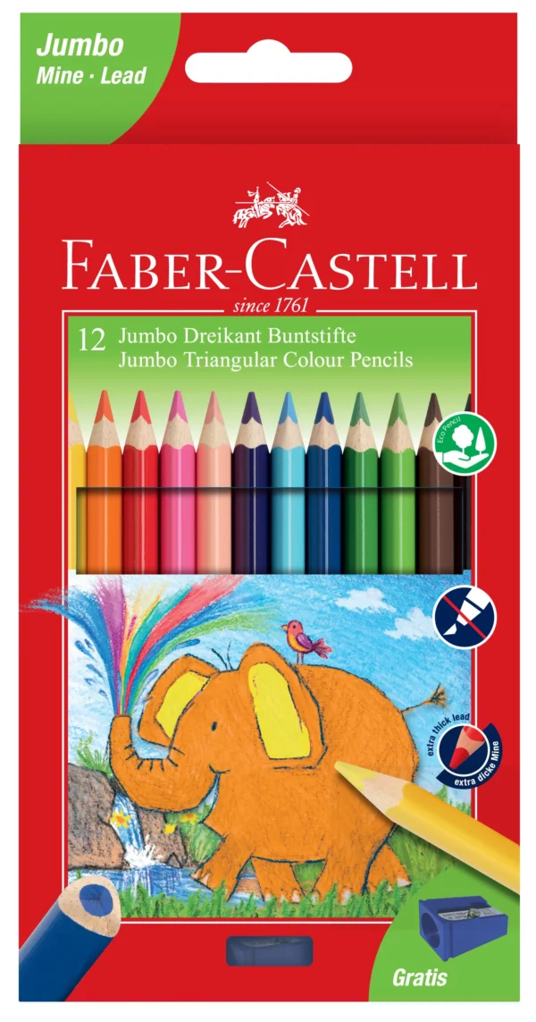 Faber-Castell Jumbo Triangular Coloured Pencils
