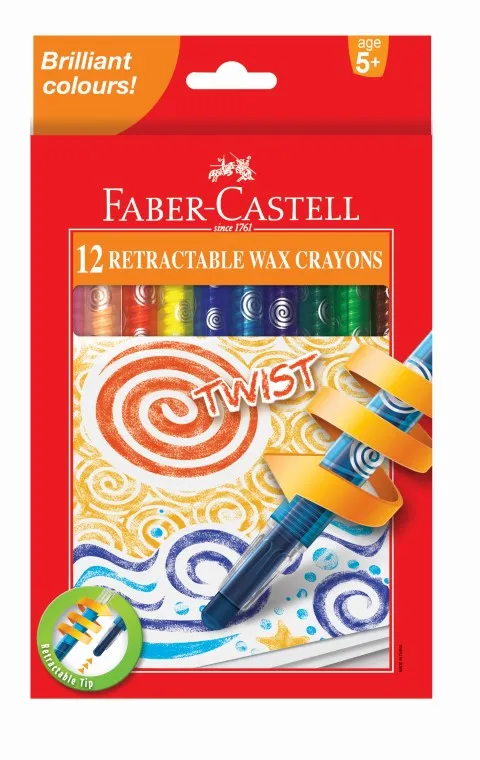 Faber Castell Retractable Wax Crayons 12 Pack