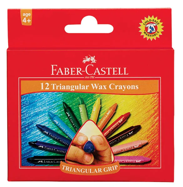 Faber Castell Triangular Wax Crayons 12 Pack