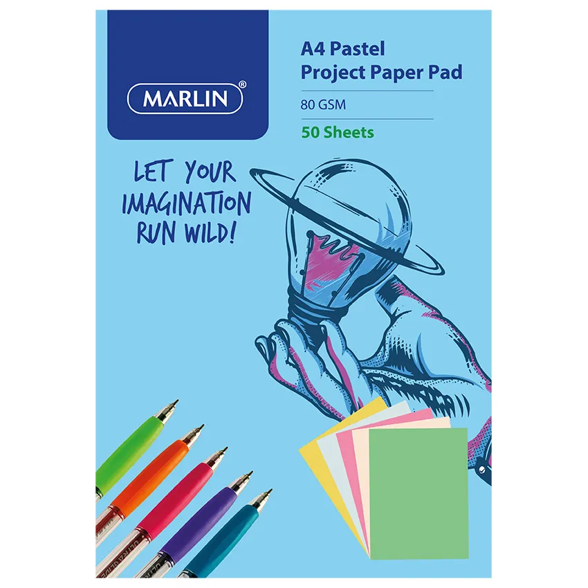 Marlin A4 Pastel Project Paper Pad 80gsm 50 Sheets - Image 1