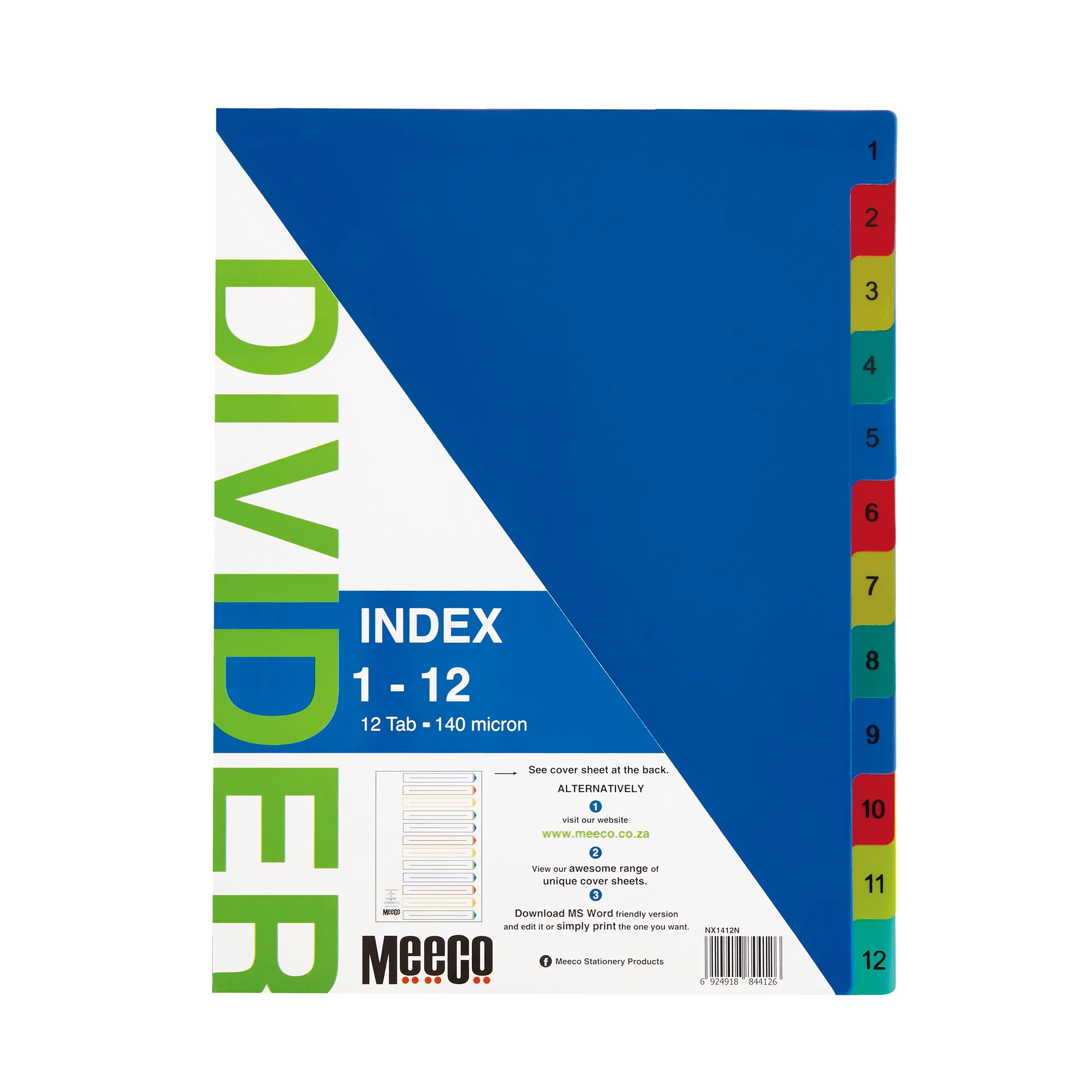Divider Polyprop Meeco A4 1-12 Number - Image 1
