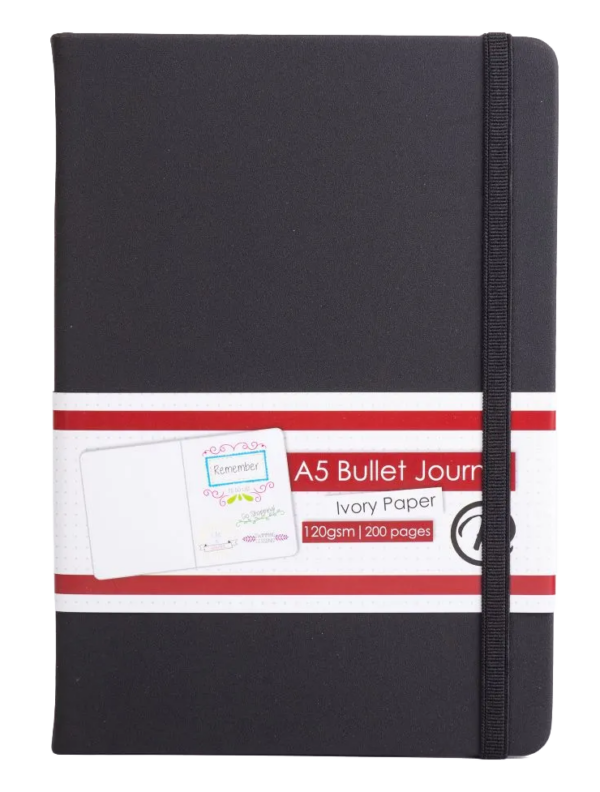 Kenzel A5 Bullet Journal Black – Dot Grid Hardcover