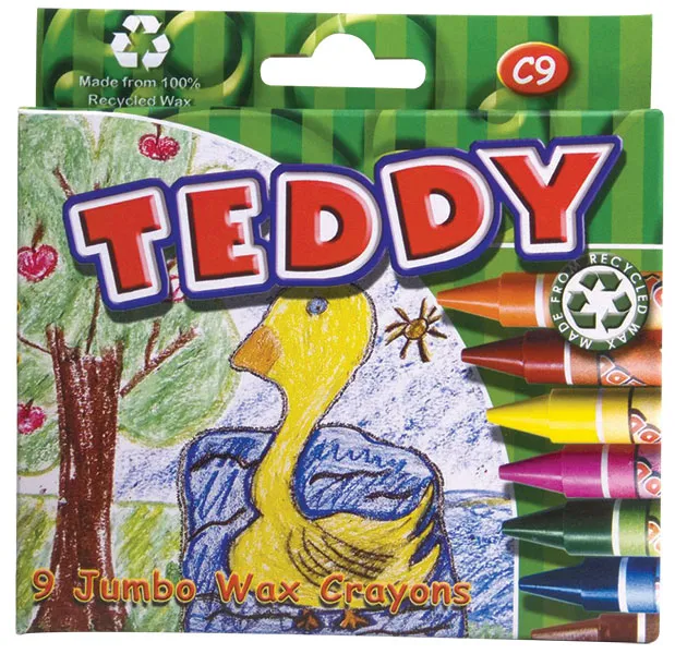 Teddy C9 and C40 Jumbo Wax Crayons Assorted 9 Pack - Image 1