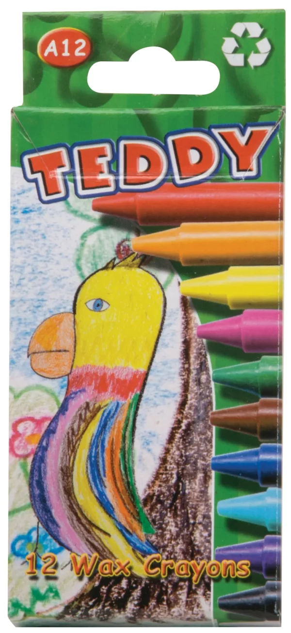 Teddy A12 and A24 Wax Crayons Assorted 12 Pack