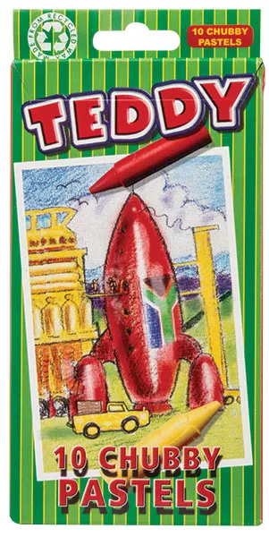 Teddy Chubby Pastels Crayons Bucket Assorted 70 Pack.