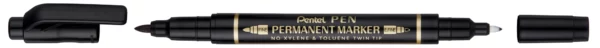 Pentel Permanent Twin Marker Black 1.2mm