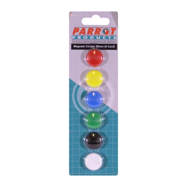 Parrot Standard Moulded Button Magnets 20mm Assorted 6 Pack