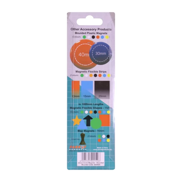 Parrot Standard Moulded Button Magnets 20mm Assorted 6 Pack