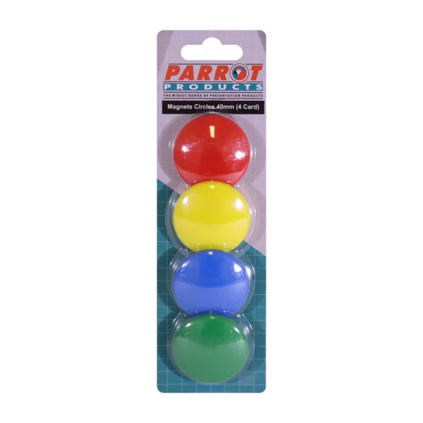 Parrot Standard Moulded Button Magnets 40mm Assorted 4 Pack