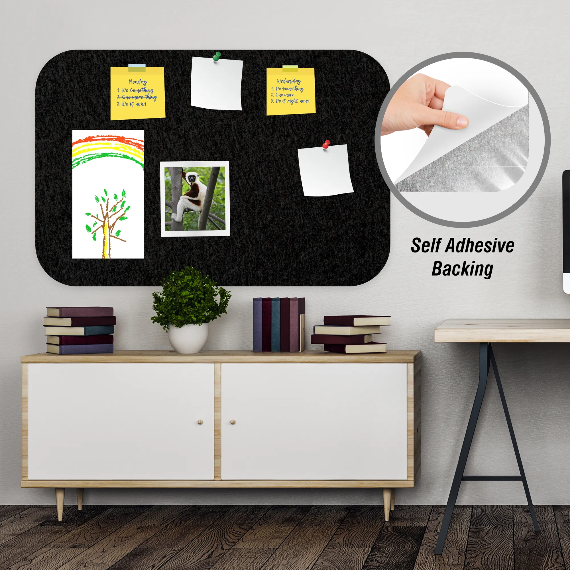 Parrot Adhesive Frameless Pin Boards 900x600mm Black - Image 5