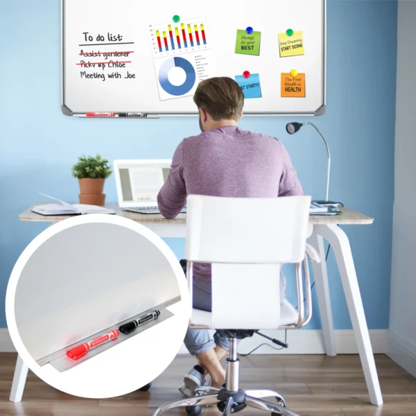 Parrot Magnetic Slimline Whiteboards 900x600mm 18mm