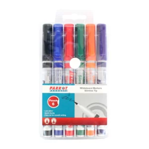 Parrot Whiteboard Slimline Markers Assorted 6 Pack 2mm - Image 1