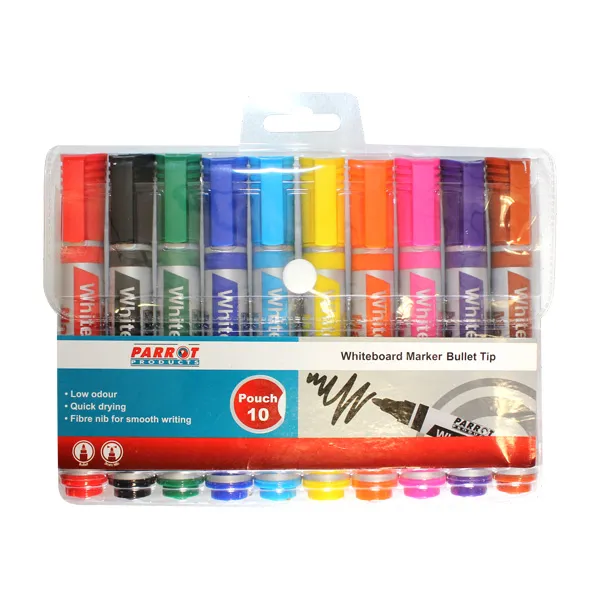 Parrot Whiteboard Markers Assorted 10 Pack 3mm