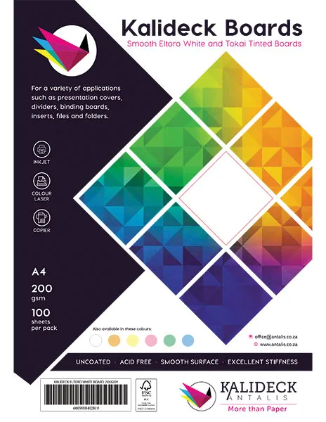 Litho Board A4 200gsm White Card – 100 Pack
