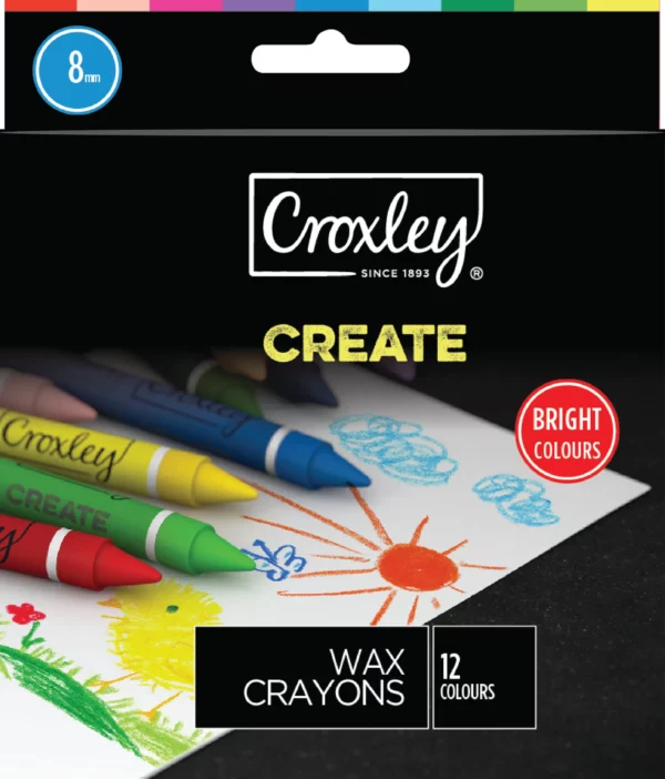CROXLEY Croxley Create Wax Crayons 8mm Assorted 24 Pack