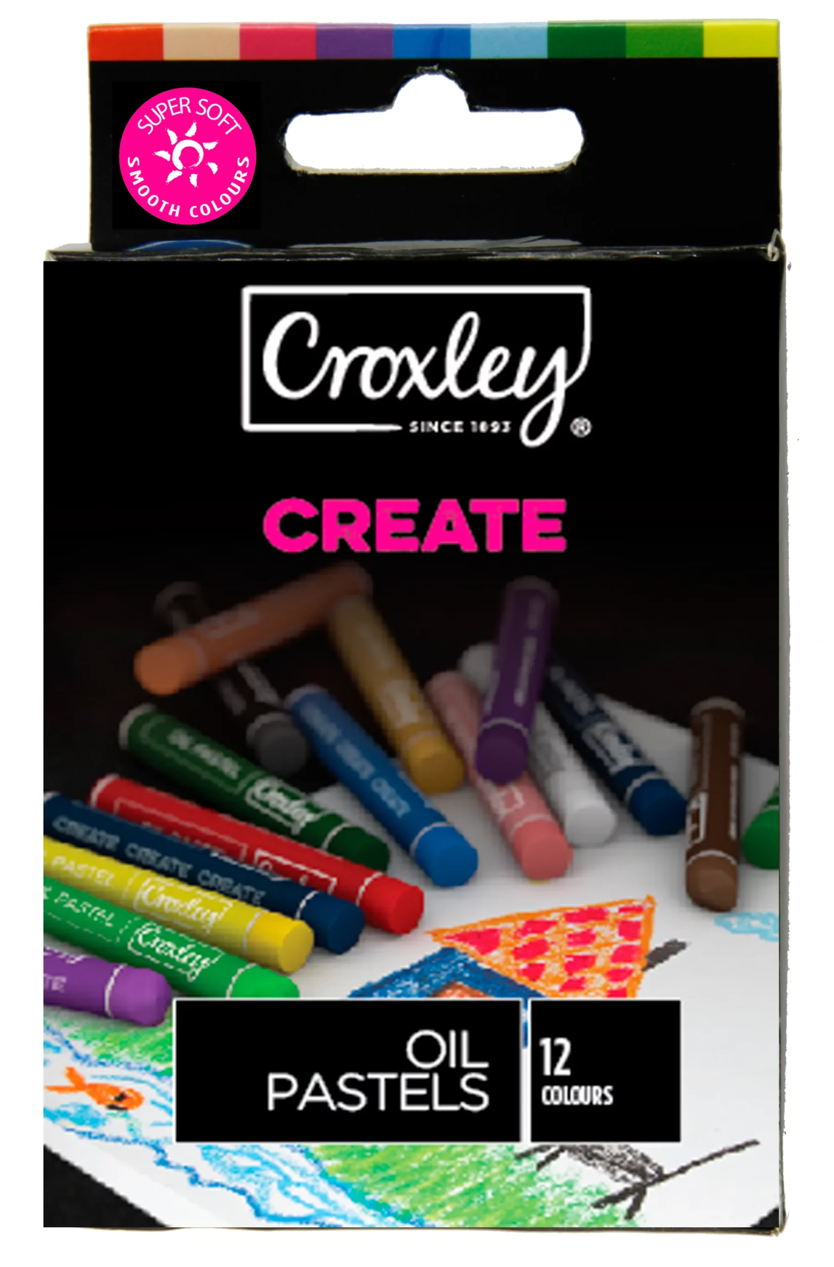 CROXLEY Croxley Create Oil Pastels Assorted 12 Pack - Image 1