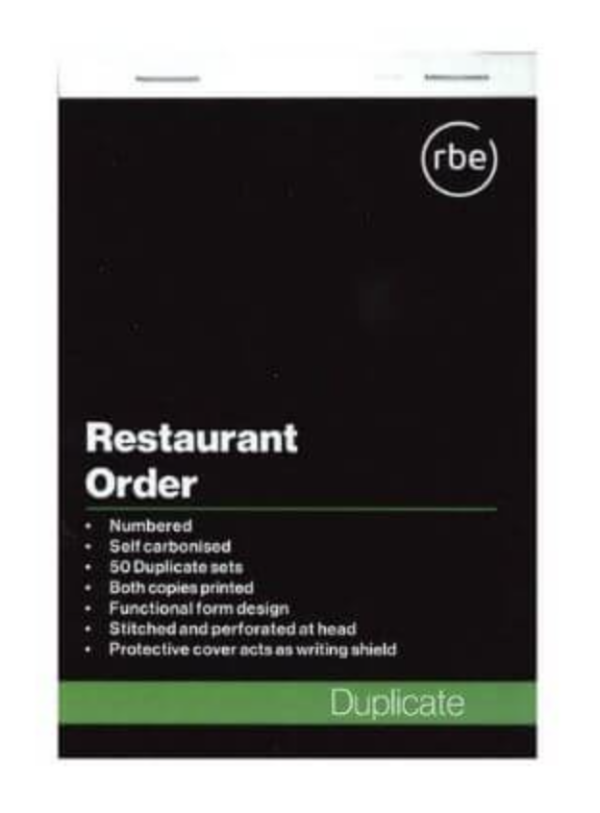 Book Duplicate RBE Restaurant/Bar Order 148x95mm