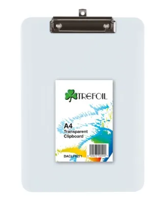 Trefoil A4 Transparent Clipboard - Clear