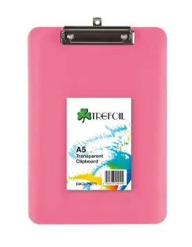 Trefoil A5 Transparent Clipboard - Red