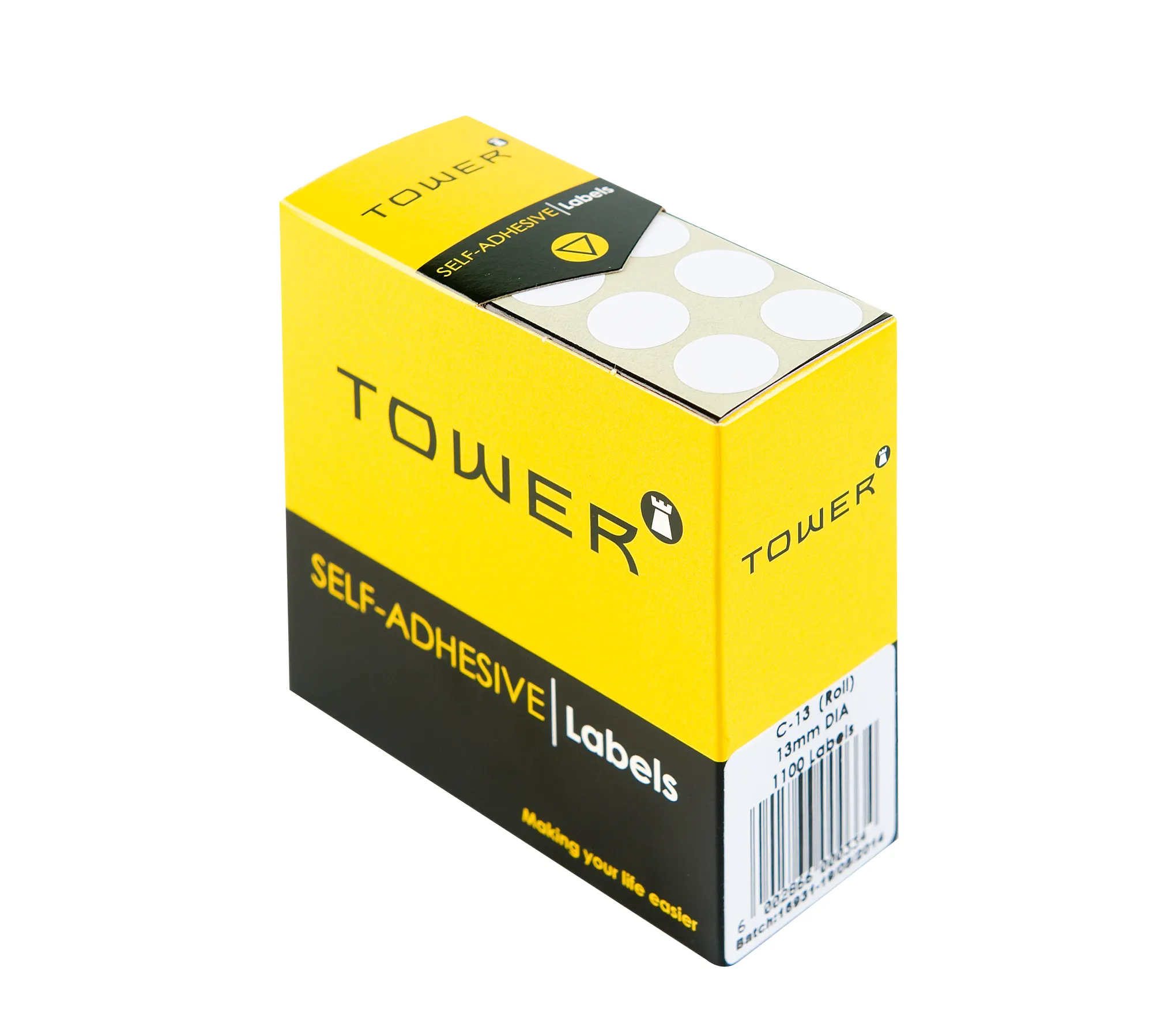 Tower White Roll Labels 13mm - Image 1