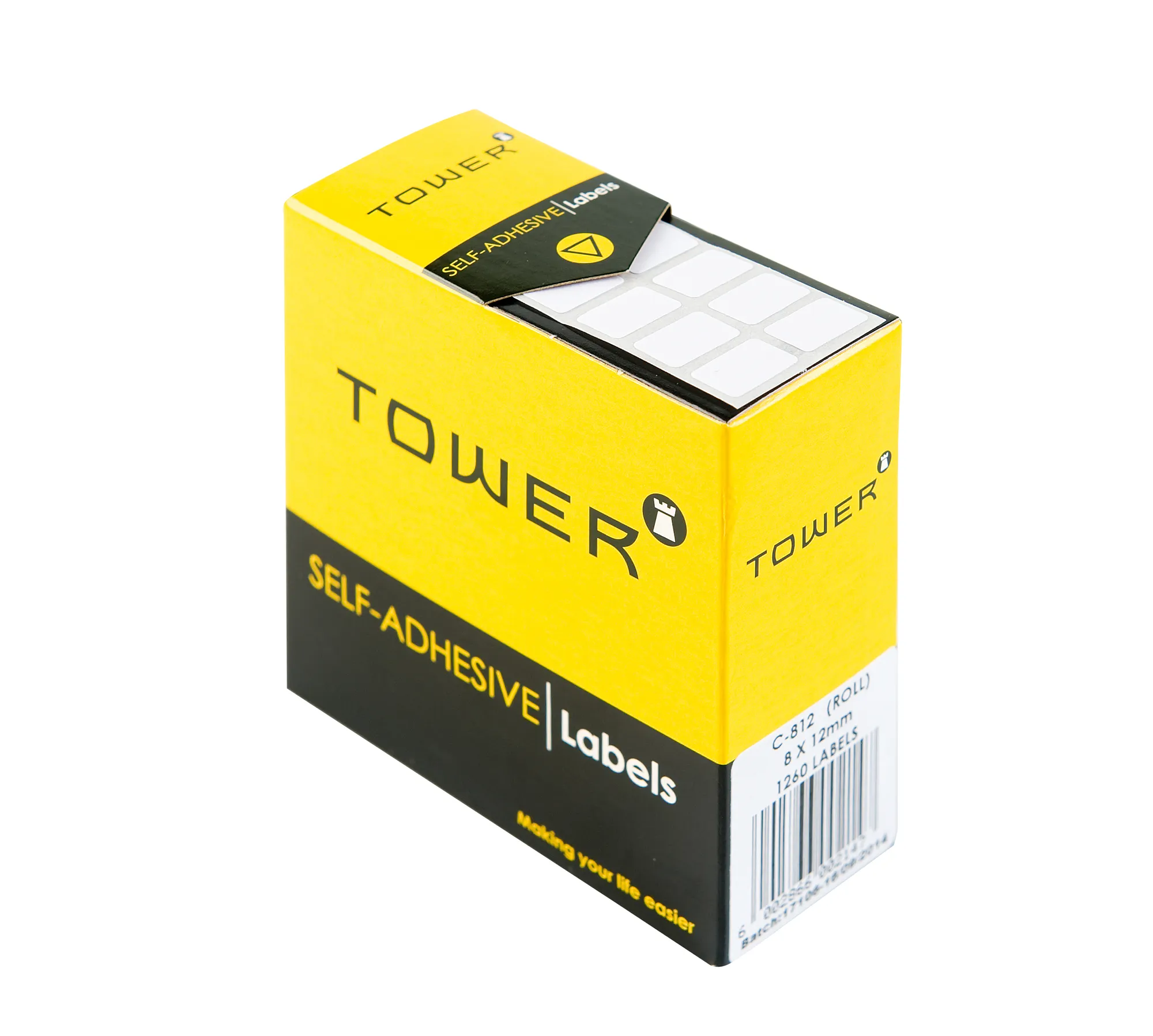 Tower White Roll Labels 12mm - Image 1