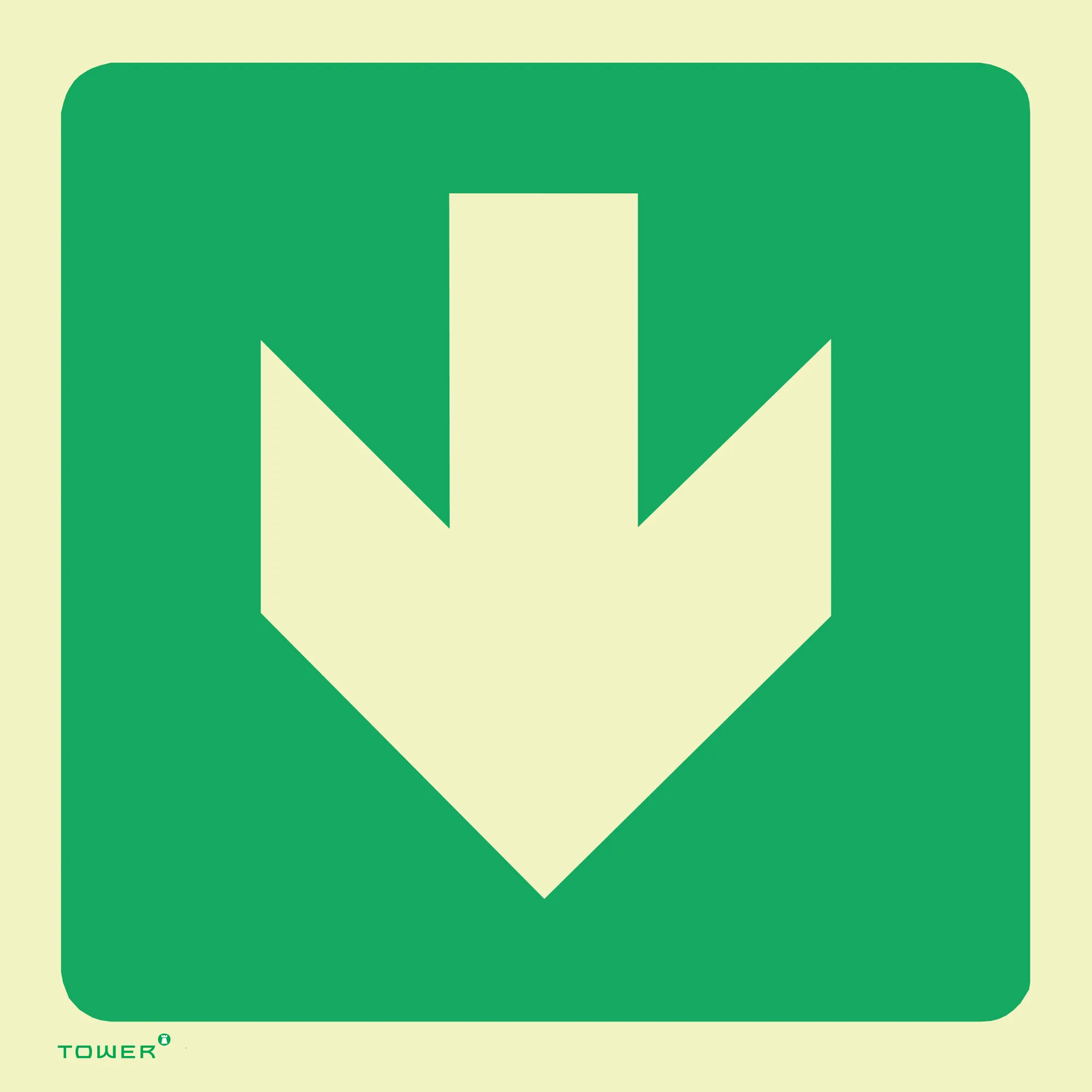 Tower Photoluminescent Signs 1.2mm Green - Image 1