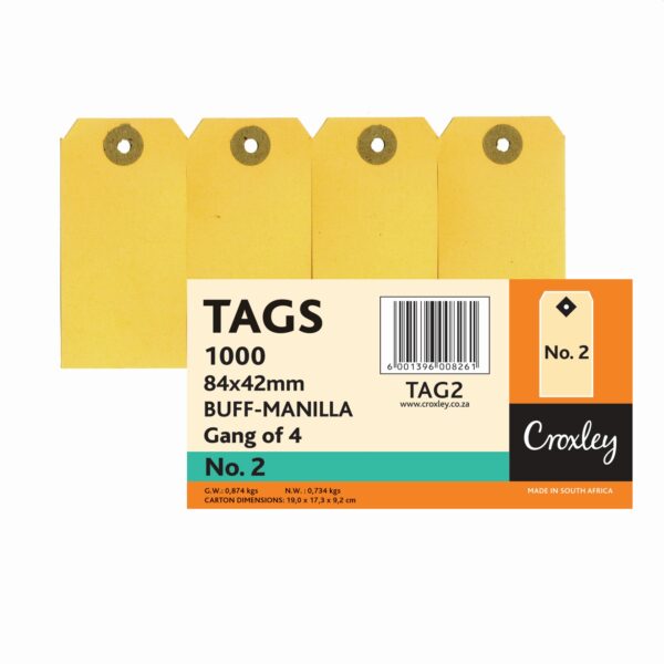 Croxley Tag No2 84 x 42mm