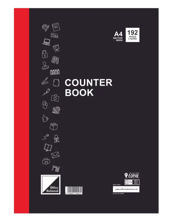 A4 Hard Cover Counter Book - 192 Pages
