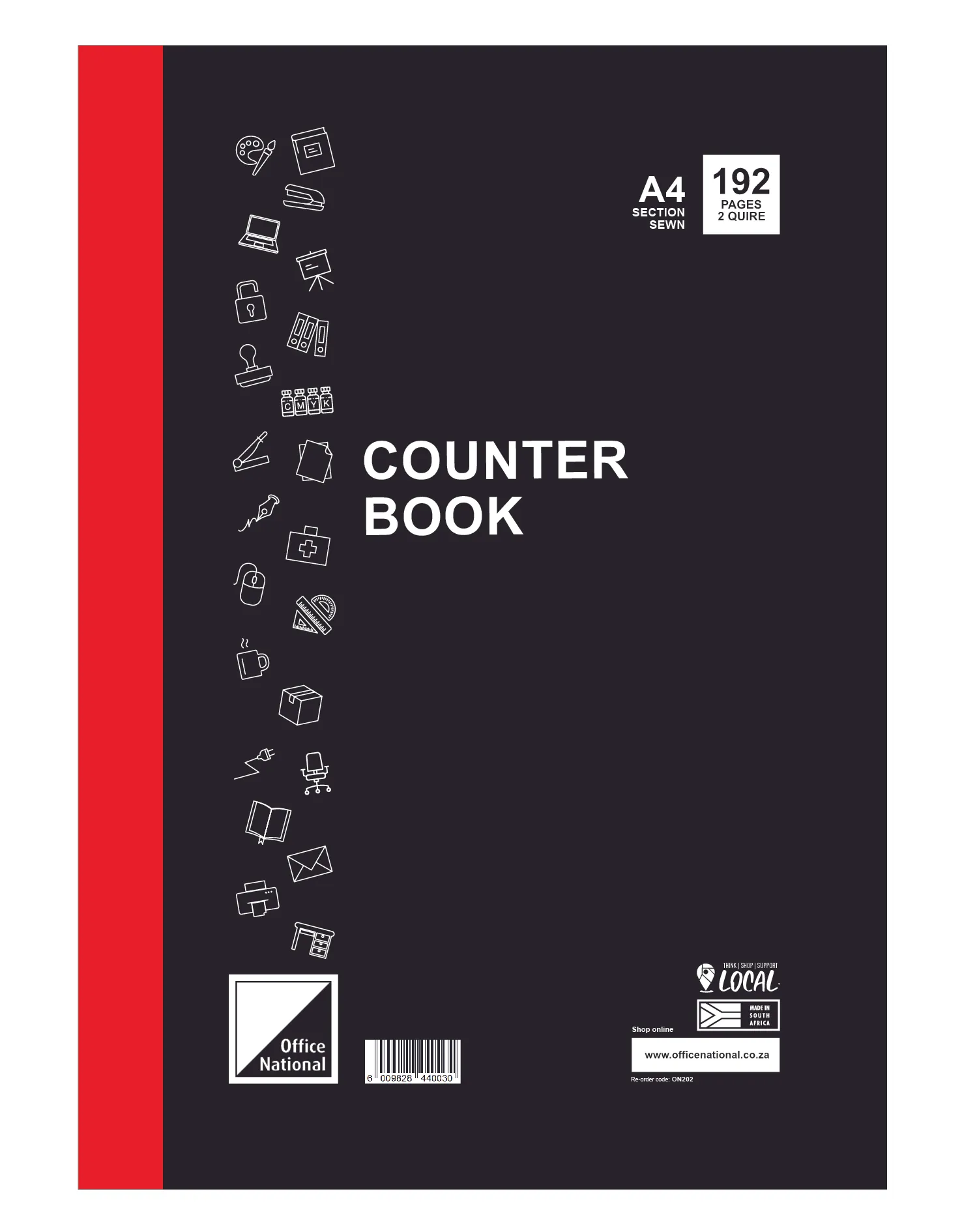 A4 Hard Cover Counter Book - 192 Pages - Image 1