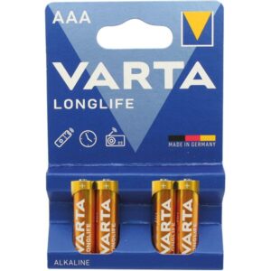 Varta Longlife AAA Alkaline Batteries LR3 1.5V (Pack of 4) - Image 1