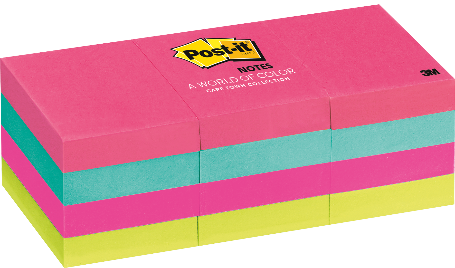 3M Post-it Notes 38x50mm Assorted 12Pk 51mm 12Pack - Image 1