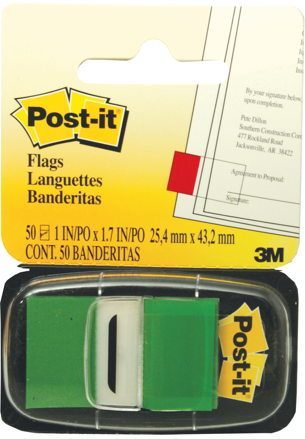 3M Post-it Flags 6mm Green - Image 1