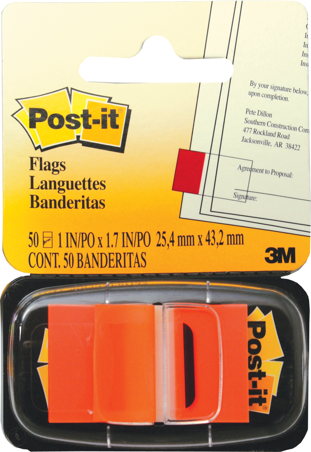 3M Post-it Flags 6mm Orange - Image 1