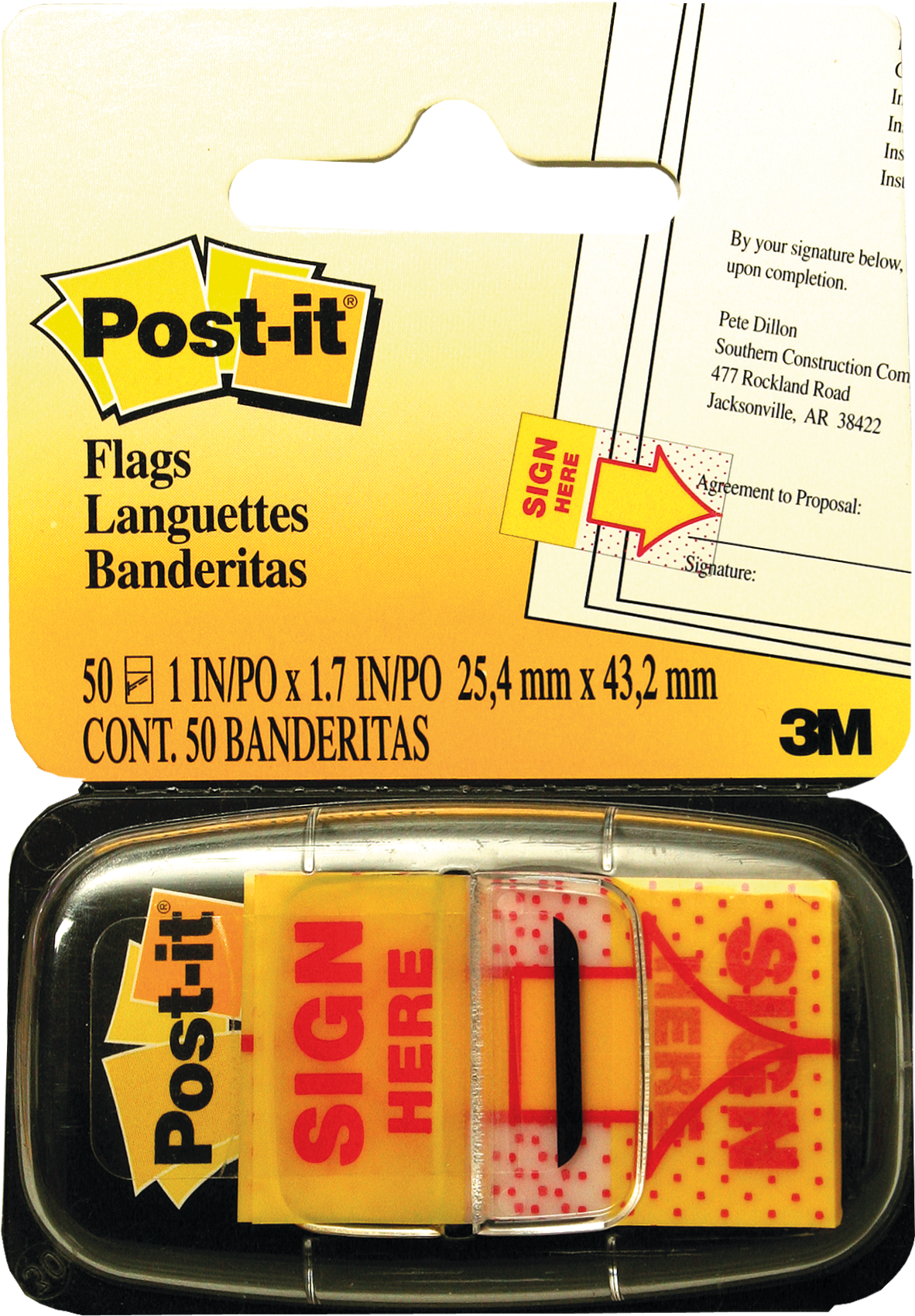 3M Post-it Printed Sign Here Flags 50 Pack - Image 1