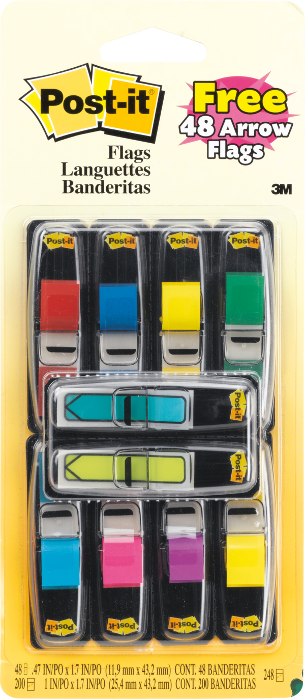 3M Post-it Mini Flags 100X225mm Assorted 8Pack