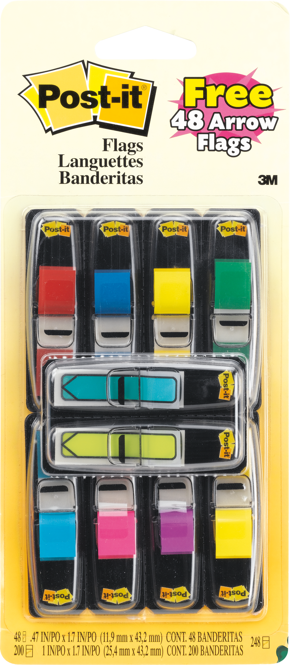 3M Post-it Mini Flags 100X225mm Assorted 8Pack - Image 1