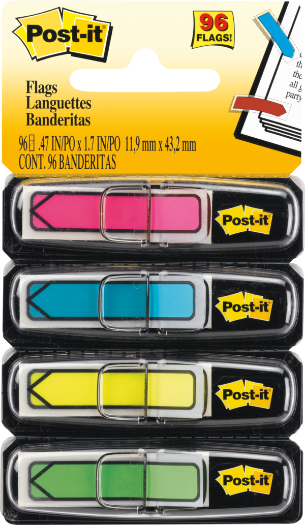 3M Post-it Mini Flags Assorted 4Pk 9mmx43.2mm 4Pack