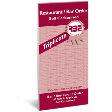 RBE Triplicate NCR Restaurant/Bar Order 210x99mm