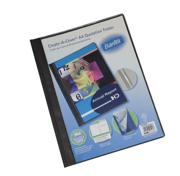 Bantex A4 Quotation Folders Black