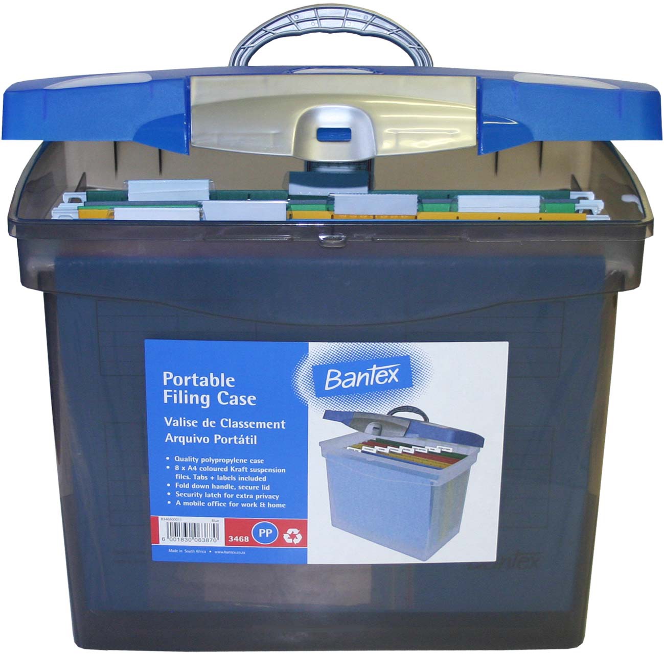 Bantex Portable Filing Case Blue A4 - Image 1