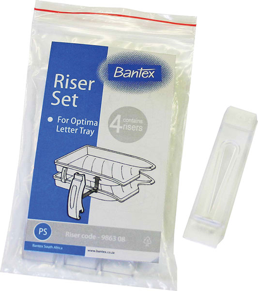 Bantex Optima Letter Trays And Risers Clear 4 Pack