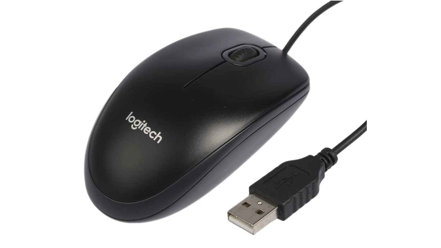 Logitech M90 Wired USB Mouse Black - Image 1