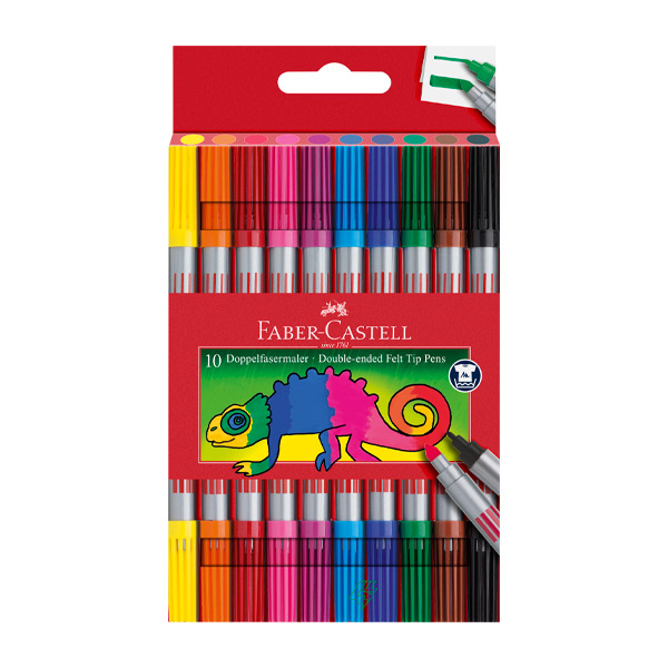 Faber-Castell Double Ended Fibre Tip Pens Assorted 10 Pack