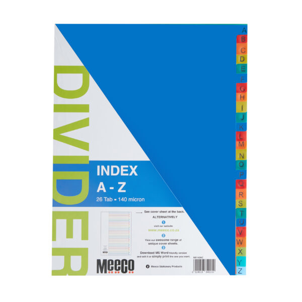 Meeco A4 Polypropylene Dividers Pack Size Product Type